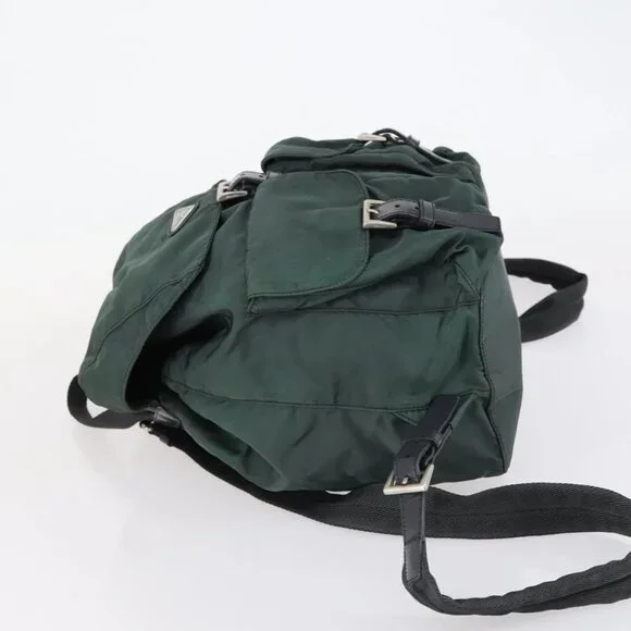 PRADA Backpack Nylon Green Silver Auth 154589 - Picture 6 of 16